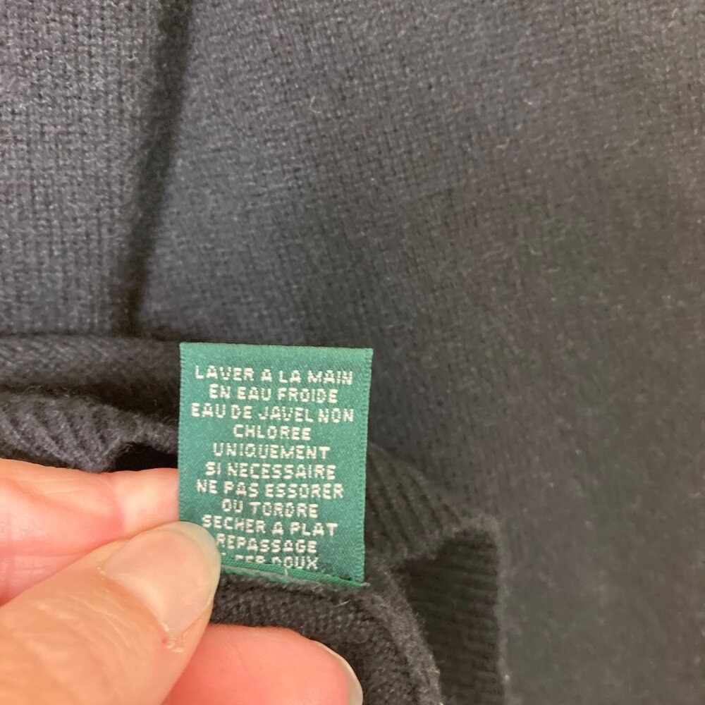 Lauren Ralph Lauren Womens Large Black 100% Cashmere Sweater Button Detail - Picture 10 of 10